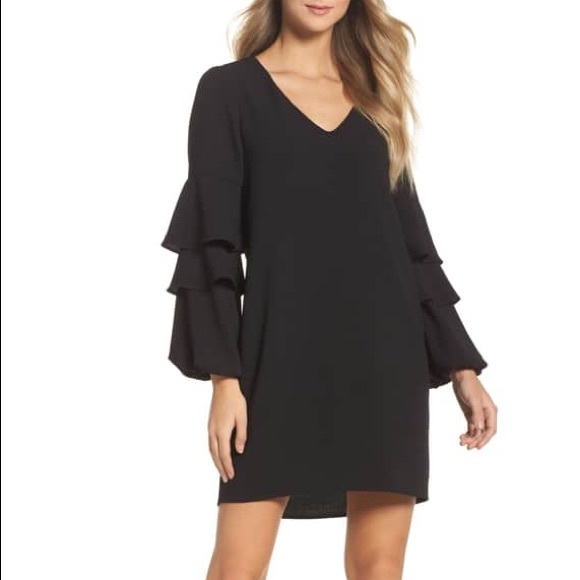 charles henry ruffle tiered wrap dress